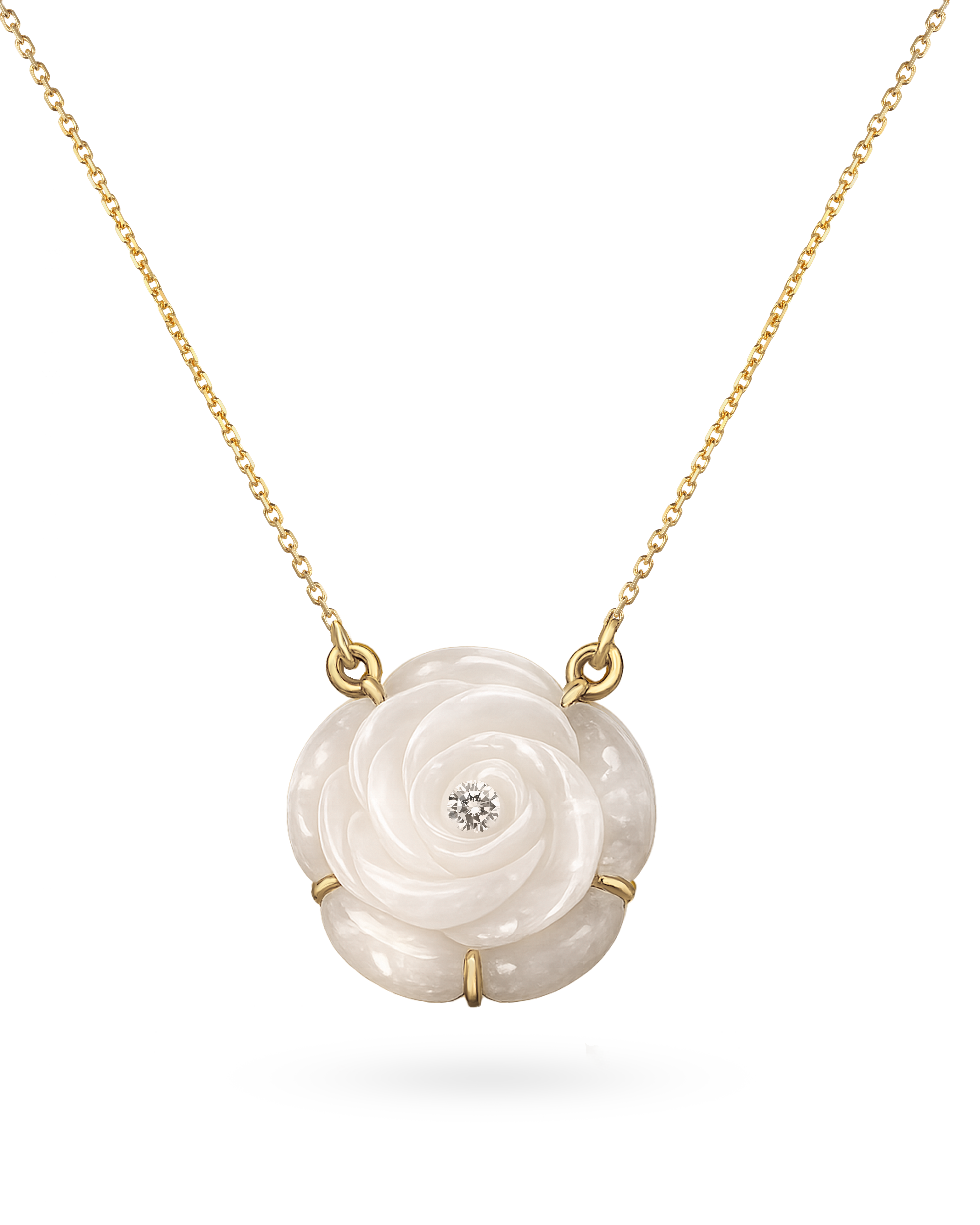 الوردة مع سلسلة الذهب و حبة الالماس